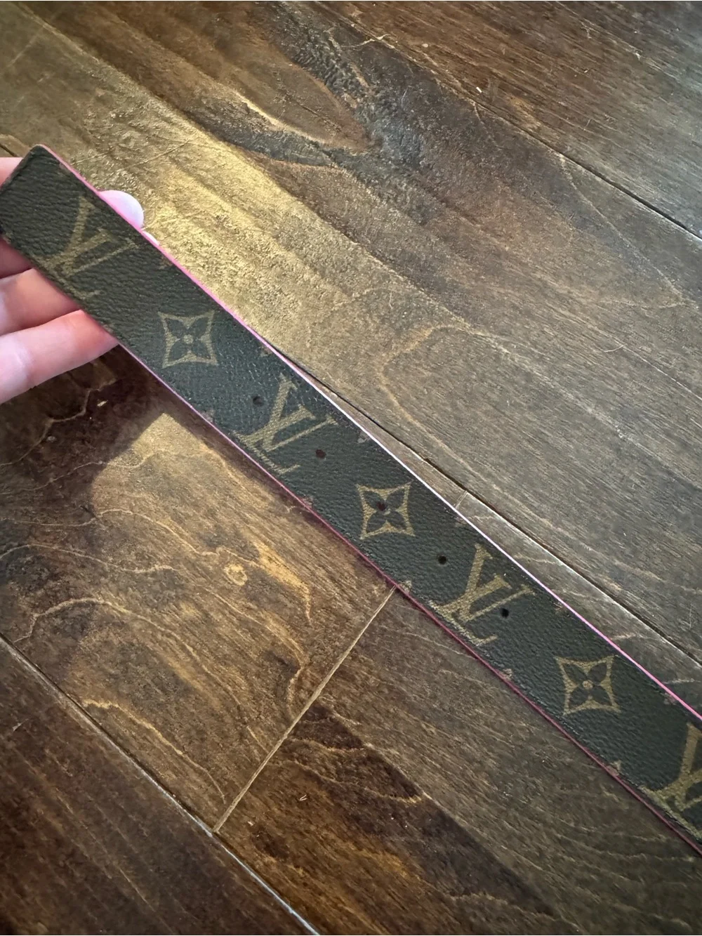 Louis Vuitton Brown Monogram with Pink Reversible Leather Belt Strap